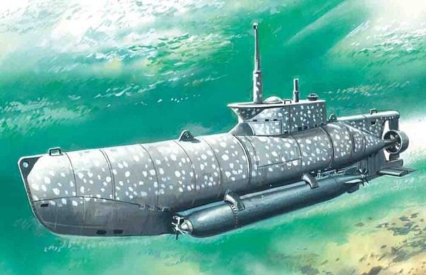 U-Boat Type XXVIIB Seehund (early) - Німецький підводний човен, 1:72, ICM, S.006 (Збірна модель)