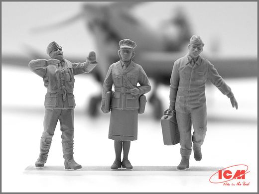 Пілоти та наземний персонал Королівських ВПС (1939-1945), збірні фігури, 1:48, ICM, 48081