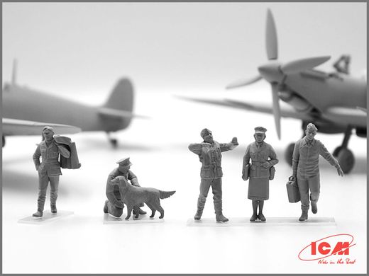 Пилоты и техники ВВС Великобритании (1939-1945 г.), сборные фигуры, 1:48, ICM, 48081