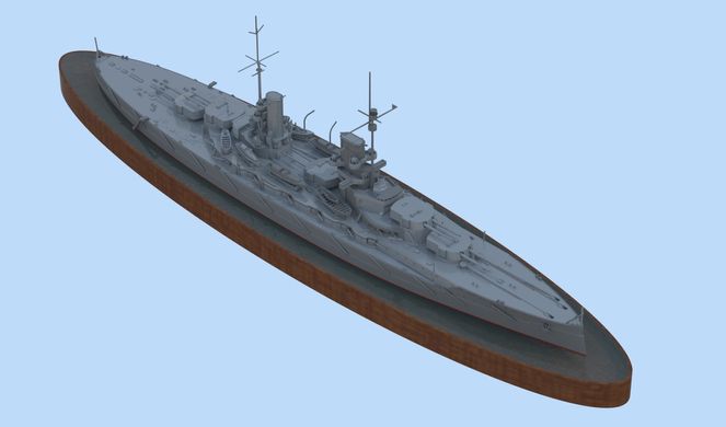Німецький лінійний корабель «Гроссер Курфюрст», 1: 700, ICM, S.015, збірна модель