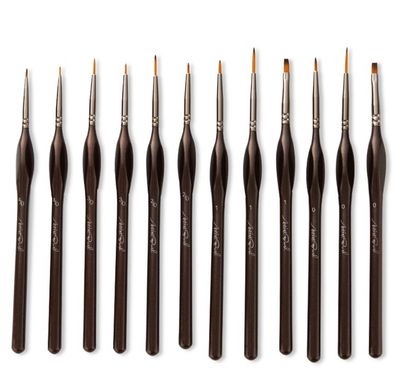 Набір пензликів для мініатюр і збірних моделей, 12 шт, Artist Brush