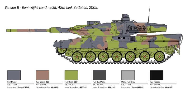Танк Leopard 2A6, 1:35, Italeri, 6567 (Збірна модель)