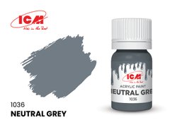 1036 Нейтральный серый, акриловая краска, ICM, 12 мл