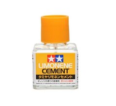 Клей для пластиковых моделей с запахом лимона Tamiya Limonene cement с кисточкой, 87113, 40 мл