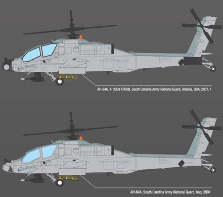 Гелікоптер AH-64A ANG "South Carolina", 1:35, Academy, 12129 (Збірна модель)