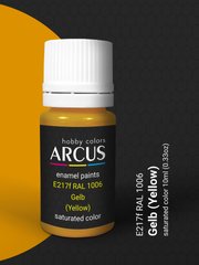Краска Arcus E217 RAL 1006 Gelb, 10 мл, эмалевая