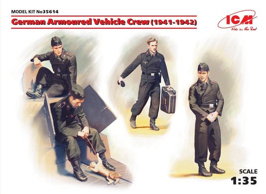 Германский экипаж бронеавтомобиля (1941-1942 г.), сборные фигуры 1:35, ICM, 35614