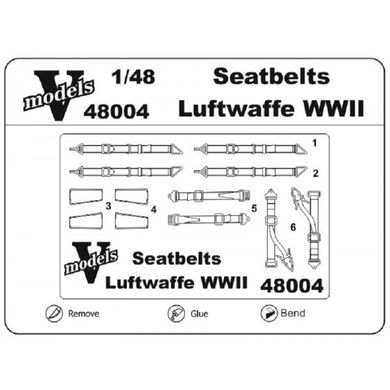 Ремені безпеки для пілотів Люфтваффе періоду Другої світової війни (фототравлення), 1:48, Vmodels, 48004