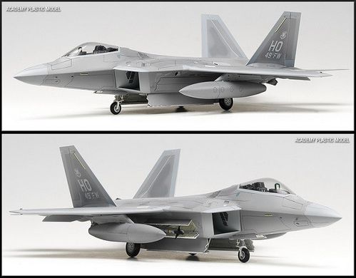 Винищувач Lockheed Martin F-22A Raptor, 1:72, Academy, 12423 (Збірна модель)