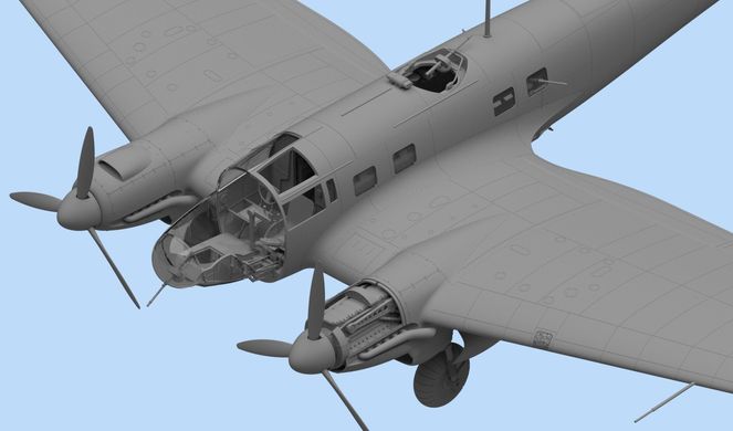 Немецкий бомбардировщик He 111H-3, 2 МВ, 1:48, ICM, 48261 (Сборная модель)