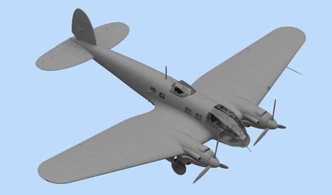 Німецький бомбардувальник He 111H-3, 2 МВ, 1:48, ICM, 48261 (Збірна модель)