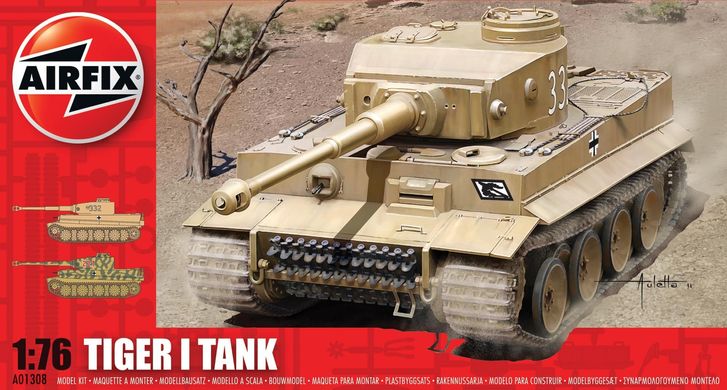 Танк Tiger I, 1:76, Airfix, A01308, сборная модель