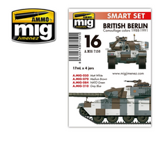Набор акриловых красок AMMO A-MIG-7150: British Berlin Camouflage colors 1988-1991