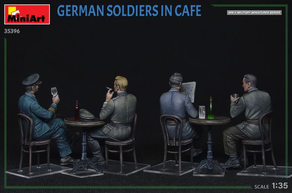 Німецькі військовослужбовці у кафе, збірні фігури 1:35, MiniArt, 35396