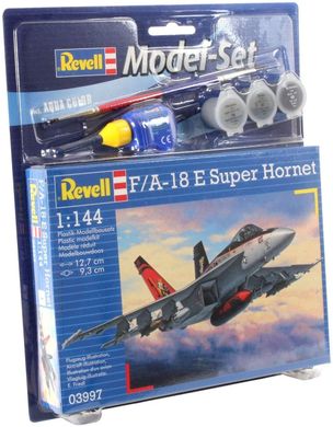 Истребитель F/A-18E Super Hornet, 1:144, Revell, 63997 (Подарочный набор)