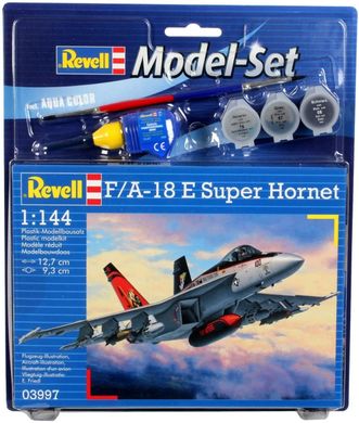 Истребитель F/A-18E Super Hornet, 1:144, Revell, 63997 (Подарочный набор)
