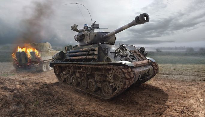 Американский танк M4A3E8 Sherman "Fury", 1:35, ITALERI, 6529 (Сборная модель)