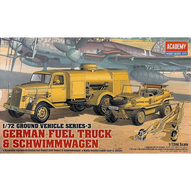 Наземный транспорт, серия 3 "Заправщик Tankwagen и Schwimwagen", 1:72, Academy, 13401 (Сборная модель)