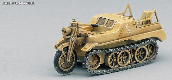 Наземный транспорт, серия 1 "Willys MB Jeep, Kubelwagen Type 82, Sd.Kfz.2 Kettenkrad", 1:72, Academy, 13416 (Сборная модель)