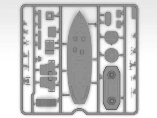KFK Kriegsfischkutter Немецкий многоцелевой катер 2МВ, 1:144, ICM, S.012 (Сборная модель)