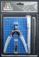 Набір базових інструментів для моделізма (кусачки, ніж, надфіль, килимок), Italeri, 50815