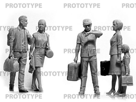 Чернобыль #5. Эвакуация (4 взрослых, 1 ребёнок и багаж), 1:35, ICM, 35905 (Сборная модель)