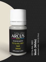 Краска Arcus E215 RAL 9001 Weiß, 10 мл, эмалевая
