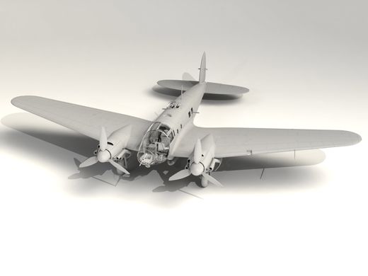 Немецкий бомбардировщик He 111H-20, ІІ МВ, 1:48, ICM, 48264 (Сборная модель)