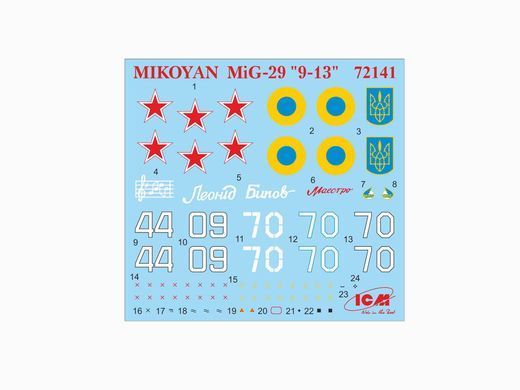 Сборная модель МиГ-29, Микоян-29 &ldquo;9-13&rdquo;, 1:72, ICM, 72141