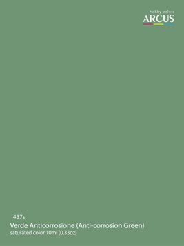 Краска Arcus A437 Verde Anticorrosione (Anti-corrosion Green), 10 мл, акриловая