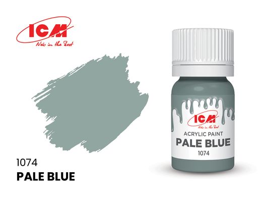 1074 Блідо-синій, акрилова фарба, ICM, 12 мл