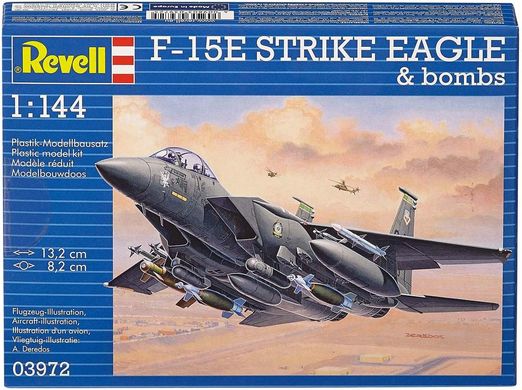 Збірна модель F-15E Strike Eagle & bombs, Винищувач Макдоннел-Дуглас, 1:144, Revell, 03972