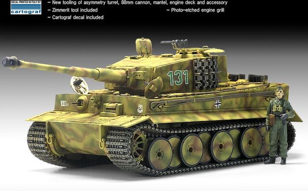 Немецкий танк Tiger I, средняя версия, 1:35, Academy, 13287 (Сборная модель)