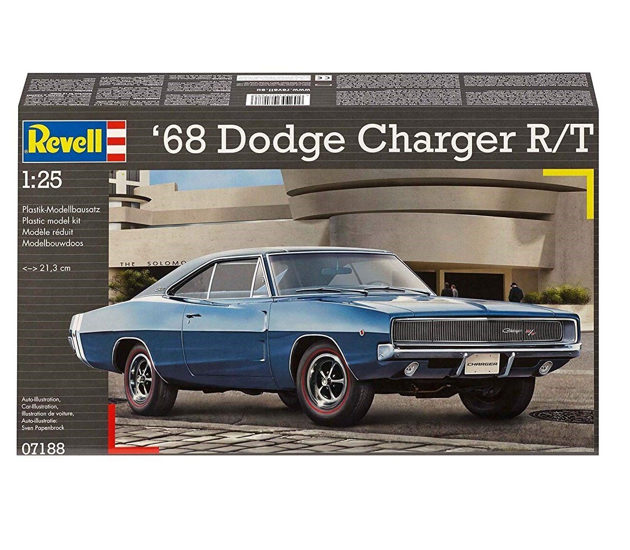 Автомобиль 1968 Dodge Charger R/T, 1:25, Revell, 07188