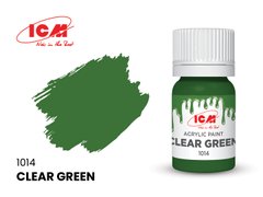 1014 Полупрозрачный зеленый, акриловая краска, ICM, 12 мл