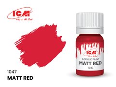 1047 Матовий червоний, акрилова фарба, ICM, 12 мл
