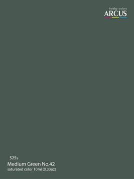 Краска Arcus A525 ANA-612 Medium Green No. 42, 10 мл, акриловая