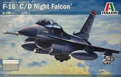 Винищувач F-16 C/D, Night Falcon, 1:72, Italeri, 188 (Збірна модель)