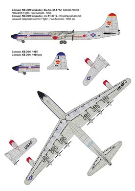 Convair NB-36H Crusader - Американський дослідницький літак, 1:144, Roden, 348