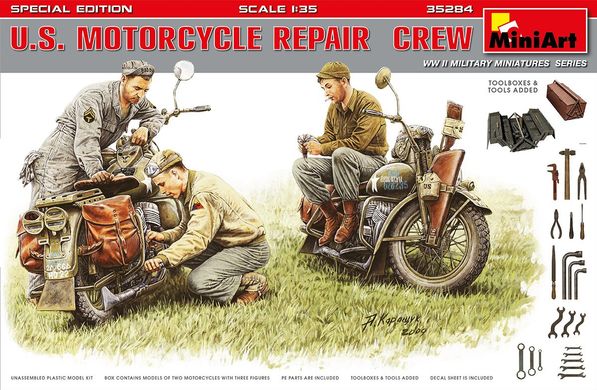 Американські мотоцикли на ремонті, спеціальне видання, 1:35, MiniArt, 35284
