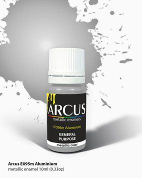 Краска Arcus E095 Aluminium &ndash; Металлик алюминий, 10 мл, эмалевая