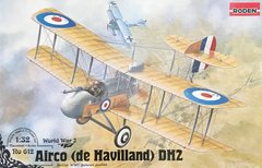 Британский биплан Airco (de Havilland) DH-2, 1:32, Roden, 612 (Сборная модель)