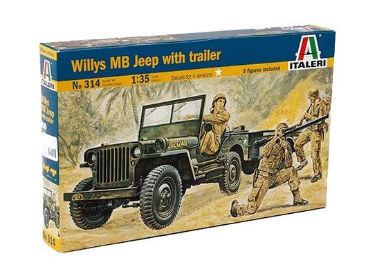 Американский армейский автомобиль "Willys" с прицепом, 1:35, ITALERI, 314