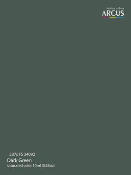 Краска Arcus A587 FS 34092 Dark Green, 10 мл, акриловая