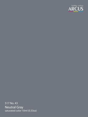 Фарба Arcus A517 Neutral Gray No. 43, 10 мл, акрилова