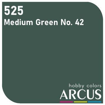 Краска Arcus E525 ANA-612 Medium Green No. 42, 10 мл, эмалевая