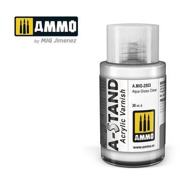 Лак глянцевий A-Stand Acrylic Varnish - Gloss Clear (Акриловий), 30 мл, AMMO, AMIG-2503