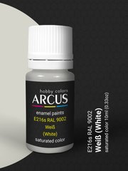 Краска Arcus E216 RAL 9002 Weiß, 10 мл, эмалевая