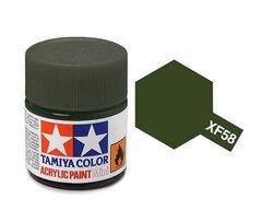 XF-58, Акриловая краска Tamiya Mini, оливково-зеленый (матовая), 10 мл, 81758