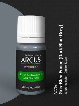 Краска Arcus A776 Gris-Bleu Fonc&eacute; (Dark Blue Grey), 10 мл, акриловая